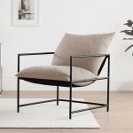 Oatmeal Sling Accent Chair for Flag Football Fans
