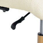 Cream Bouclé Armless Office Chair for Flag Football