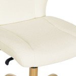 Cream Bouclé Armless Office Chair for Flag Football