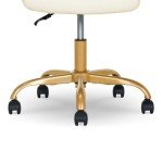 Cream Bouclé Armless Office Chair for Flag Football