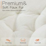GIANNA Faux Fur Folding Saucer Chair - White