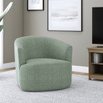 Olive Boucle Swivel Chair for Flag Football