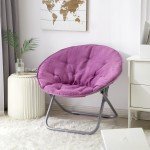 Cozy Purple Microsuede Saucer Chair for Flag Football