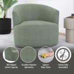 Olive Boucle Swivel Chair for Flag Football