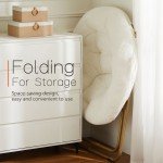 GIANNA Faux Fur Folding Saucer Chair - White