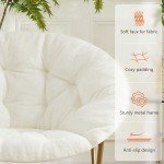GIANNA Faux Fur Folding Saucer Chair - White