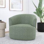 Olive Boucle Swivel Chair for Flag Football