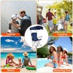 Navy Blue Foldable Camping Chair with Canopy