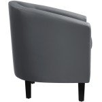 Renwick Gray Faux Leather Barrel Chairs, Set of 2
