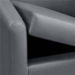 Renwick Gray Faux Leather Barrel Chairs, Set of 2