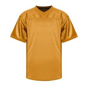 Rioofinx Blank Football Jersey American Hip Hop Football Jersey Sports T-Shirt Football Practice Jersey for Party(Golden-2XL)
