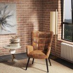 Comfortable Wingback Accent Chair in Brown
