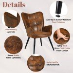Comfortable Wingback Accent Chair in Brown