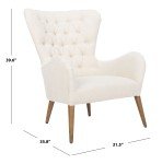 Stylish Off-White Wingback Chair for Flag Football