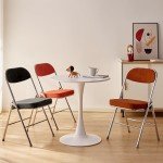 Set of 2 Padded Accent Folding Chairs - Orange Brown