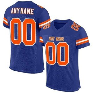 Custom Football Jersey Personalized Stitched/Printed Team Name & Number Sports Uniform for Men Women Youth Blue,Orange