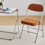 Set of 2 Padded Accent Folding Chairs - Orange Brown