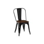 Stackable Industrial Metal Dining Chairs - Set of 2