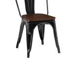 Stackable Industrial Metal Dining Chairs - Set of 2