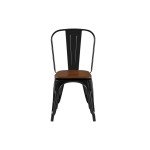 Stackable Industrial Metal Dining Chairs - Set of 2