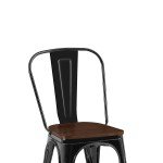 Stackable Industrial Metal Dining Chairs - Set of 2