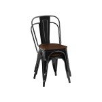 Stackable Industrial Metal Dining Chairs - Set of 2