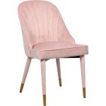 Set of 2 Pink Velvet Dining Chairs