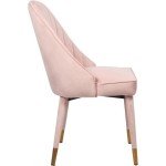 Set of 2 Pink Velvet Dining Chairs