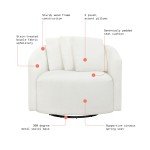 Drew Barrymore Cream Boucle Flag Football Chair