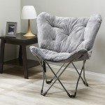 Kids' Gray Faux Fur Butterfly Chair