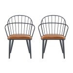 Set of 2 Brown PU Flag Football Chairs
