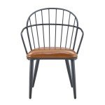 Set of 2 Brown PU Flag Football Chairs
