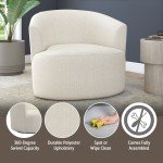 Ivory Boucle Swivel Chair for Flag Football Fans