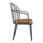 Set of 2 Brown PU Flag Football Chairs