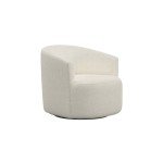 Ivory Boucle Swivel Chair for Flag Football Fans