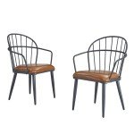 Set of 2 Brown PU Flag Football Chairs