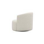 Ivory Boucle Swivel Chair for Flag Football Fans