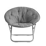 Super Soft Gray Microsuede Saucer Chair 30