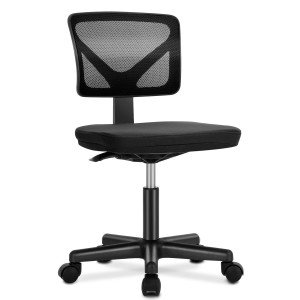 Armless Mesh Office Chair for Small Spaces