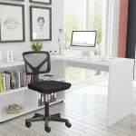 Armless Mesh Office Chair for Small Spaces