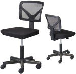 Armless Mesh Office Chair for Small Spaces