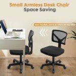 Armless Mesh Office Chair for Small Spaces