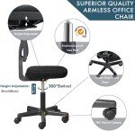 Armless Mesh Office Chair for Small Spaces