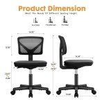 Armless Mesh Office Chair for Small Spaces