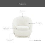 Kids' Cream Faux Shearling Swivel Chair