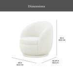 Kids' Cream Faux Shearling Swivel Chair
