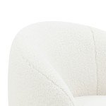 Kids' Cream Faux Shearling Swivel Chair