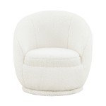 Kids' Cream Faux Shearling Swivel Chair