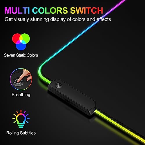 Large RGB Gaming Mouse Pad with Touch Control