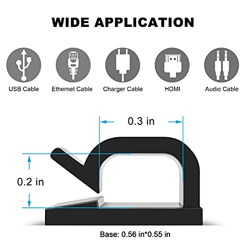 60 PCS Strong Cable Management Adhesive Clips